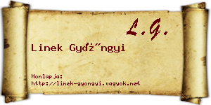 Linek Gyöngyi névjegykártya